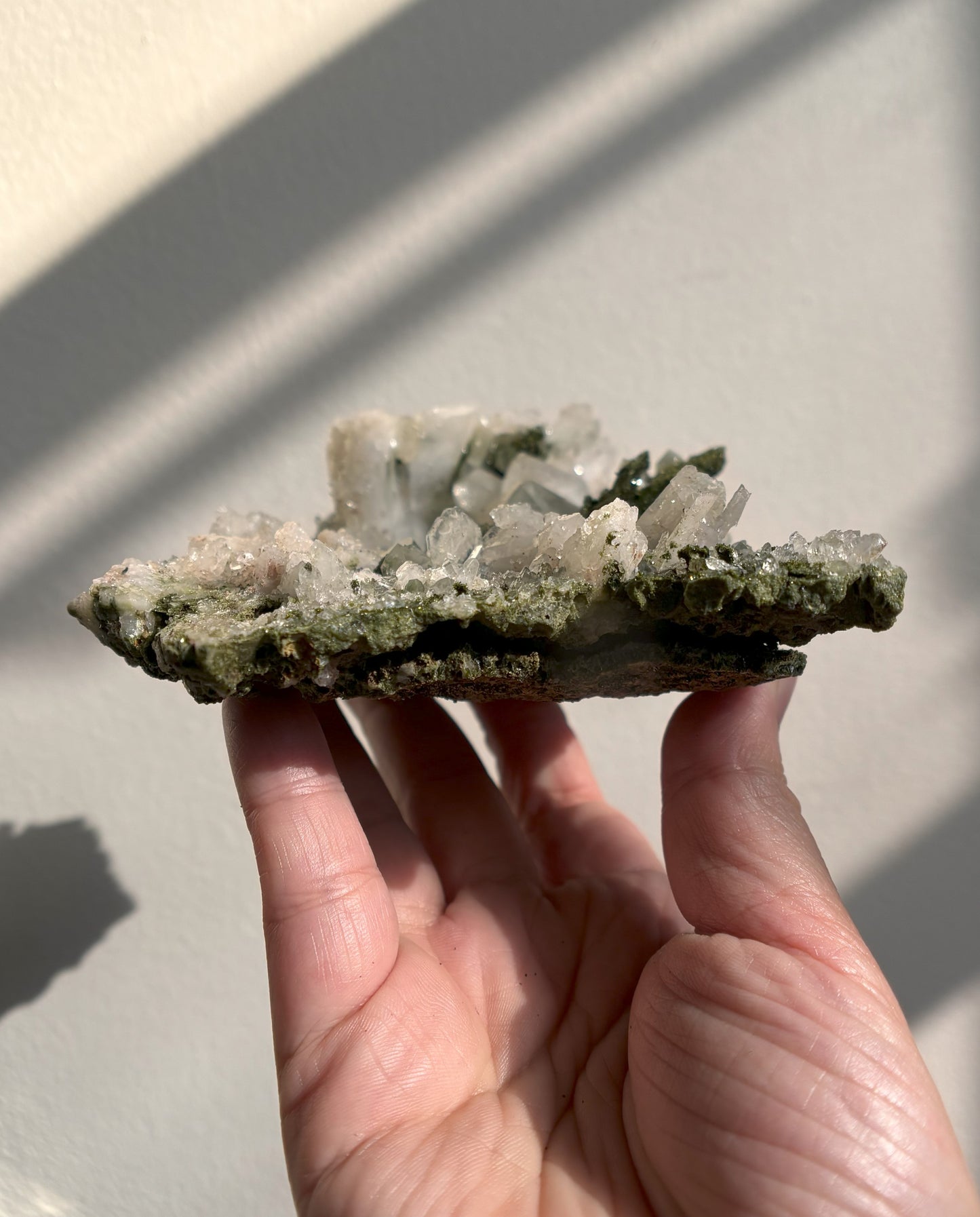 Forest Sparkly Epidote with Quartz 445g