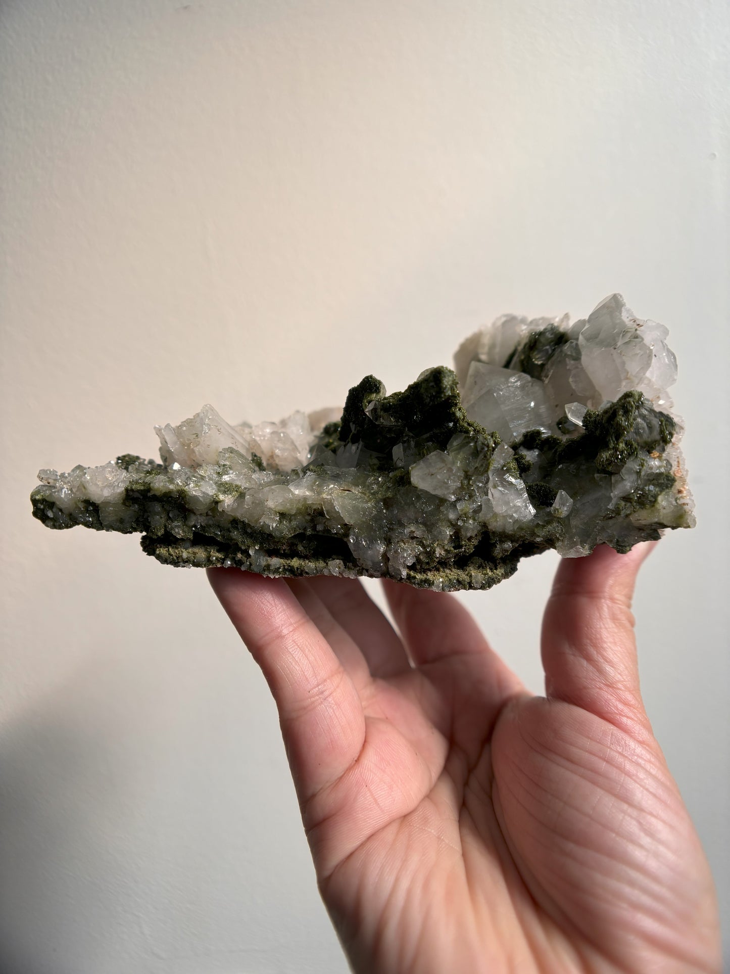 Forest Sparkly Epidote with Quartz 445g