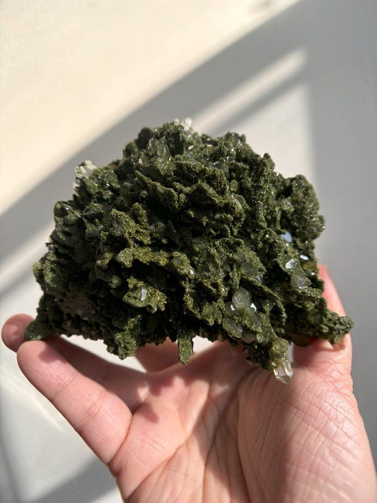 Forest Sparkly Epidote with Quartz 580g