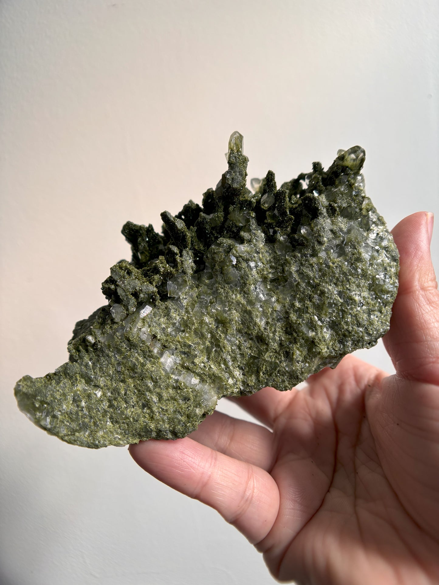 Forest Sparkly Epidote with Quartz 580g