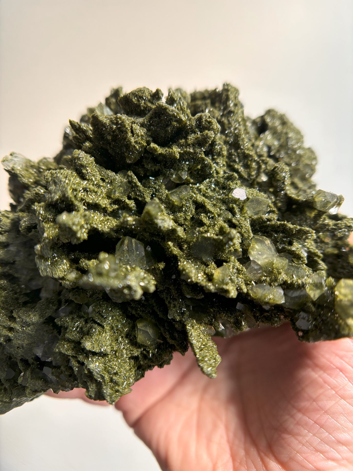 Forest Sparkly Epidote with Quartz 580g