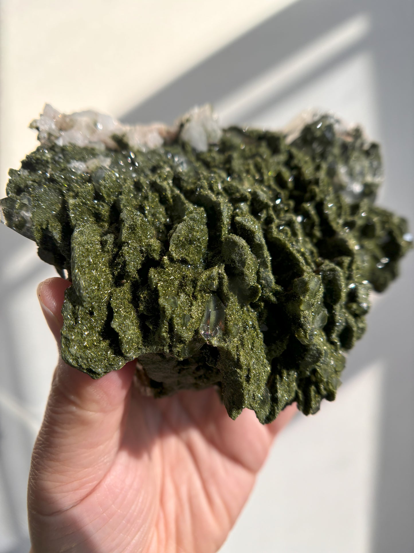 Forest Sparkly Epidote with Quartz 704g