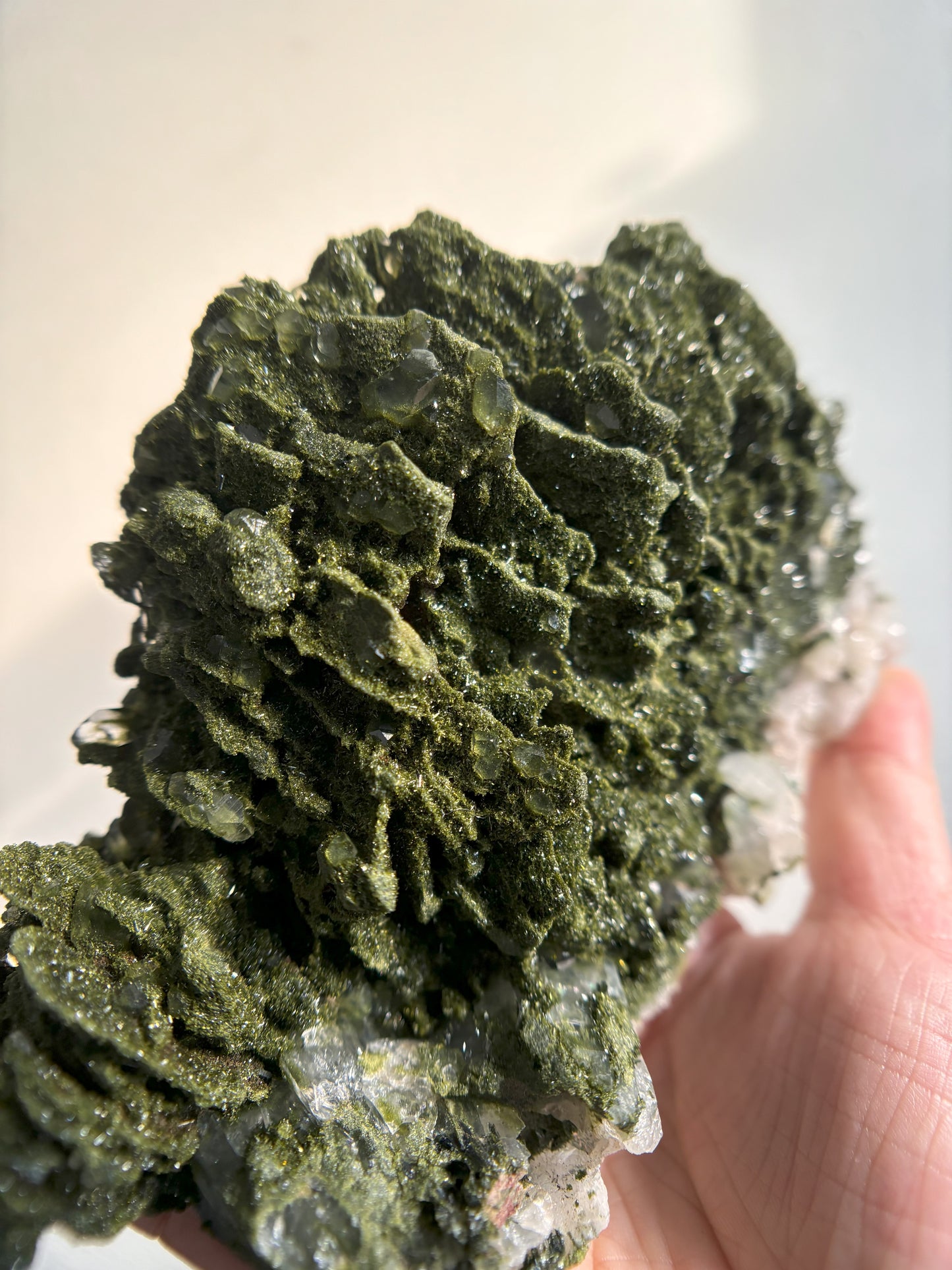 Forest Sparkly Epidote with Quartz 704g