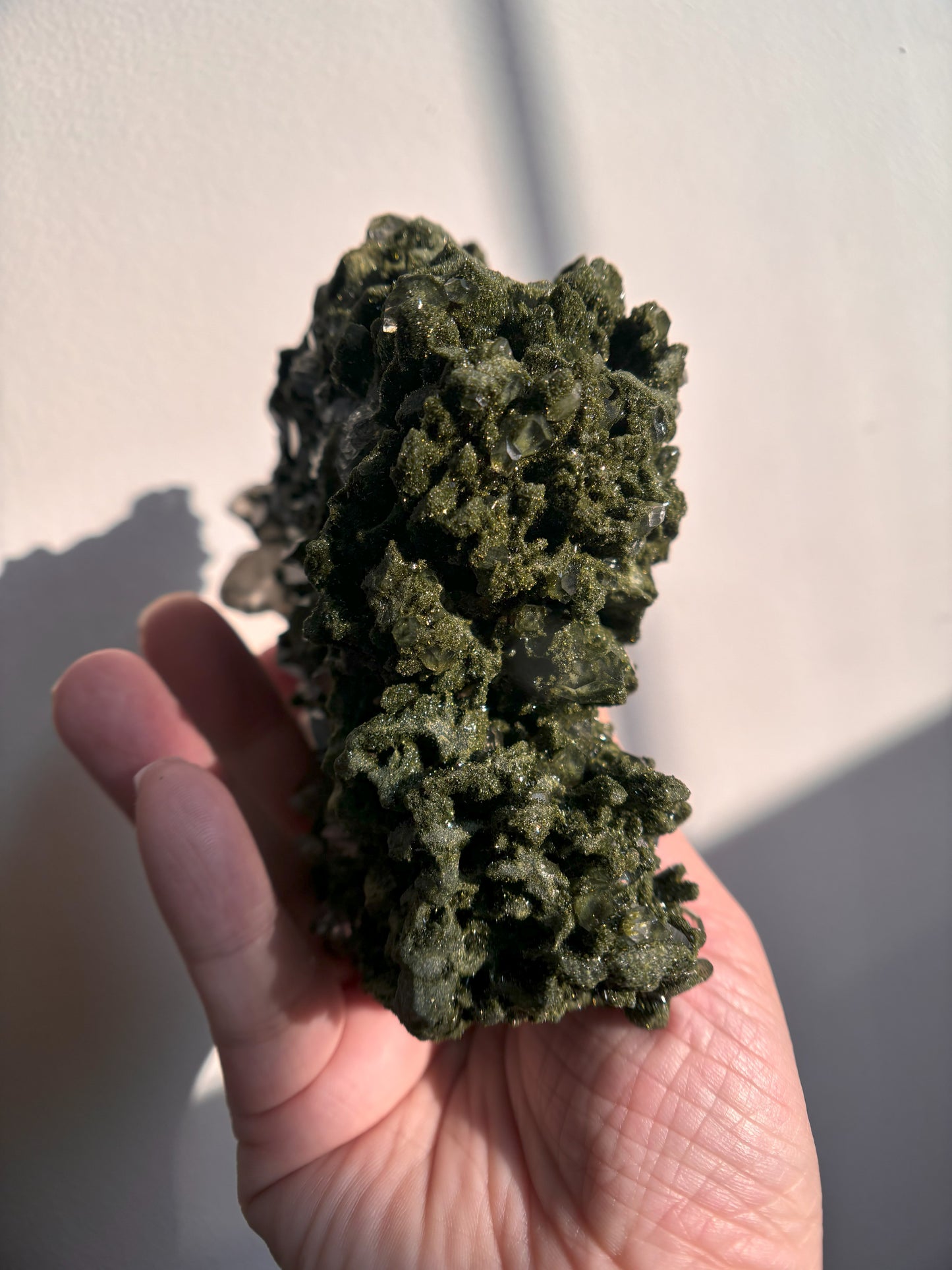 Forest Sparkly Epidote with Quartz 704g