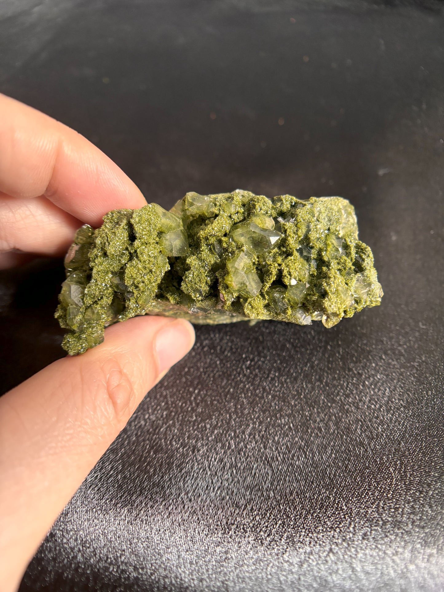 Forest Sparkly Epidote with Quartz