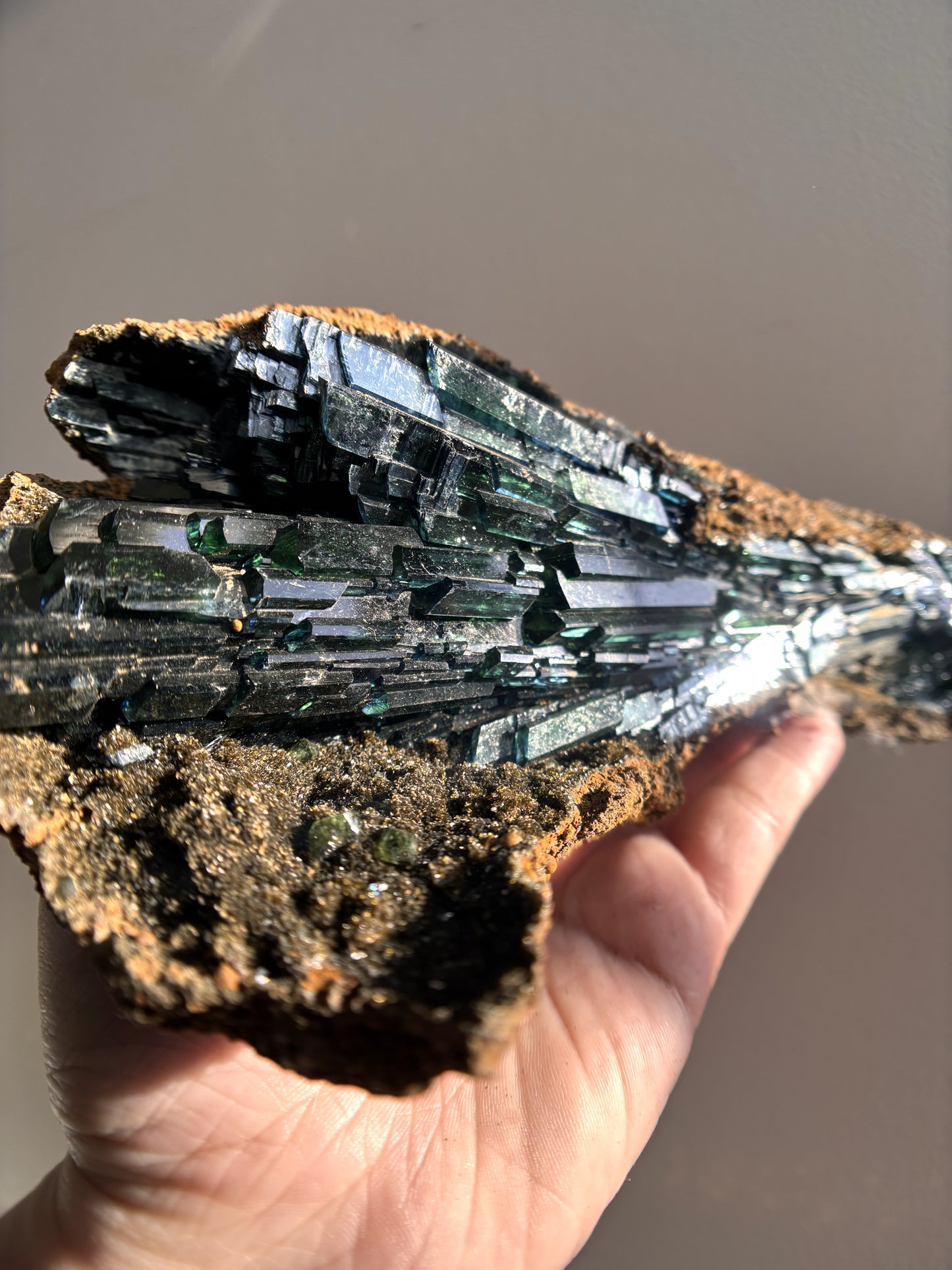 Vivianite Cluster with Ludlamite 1.65kg (3.65lbs)