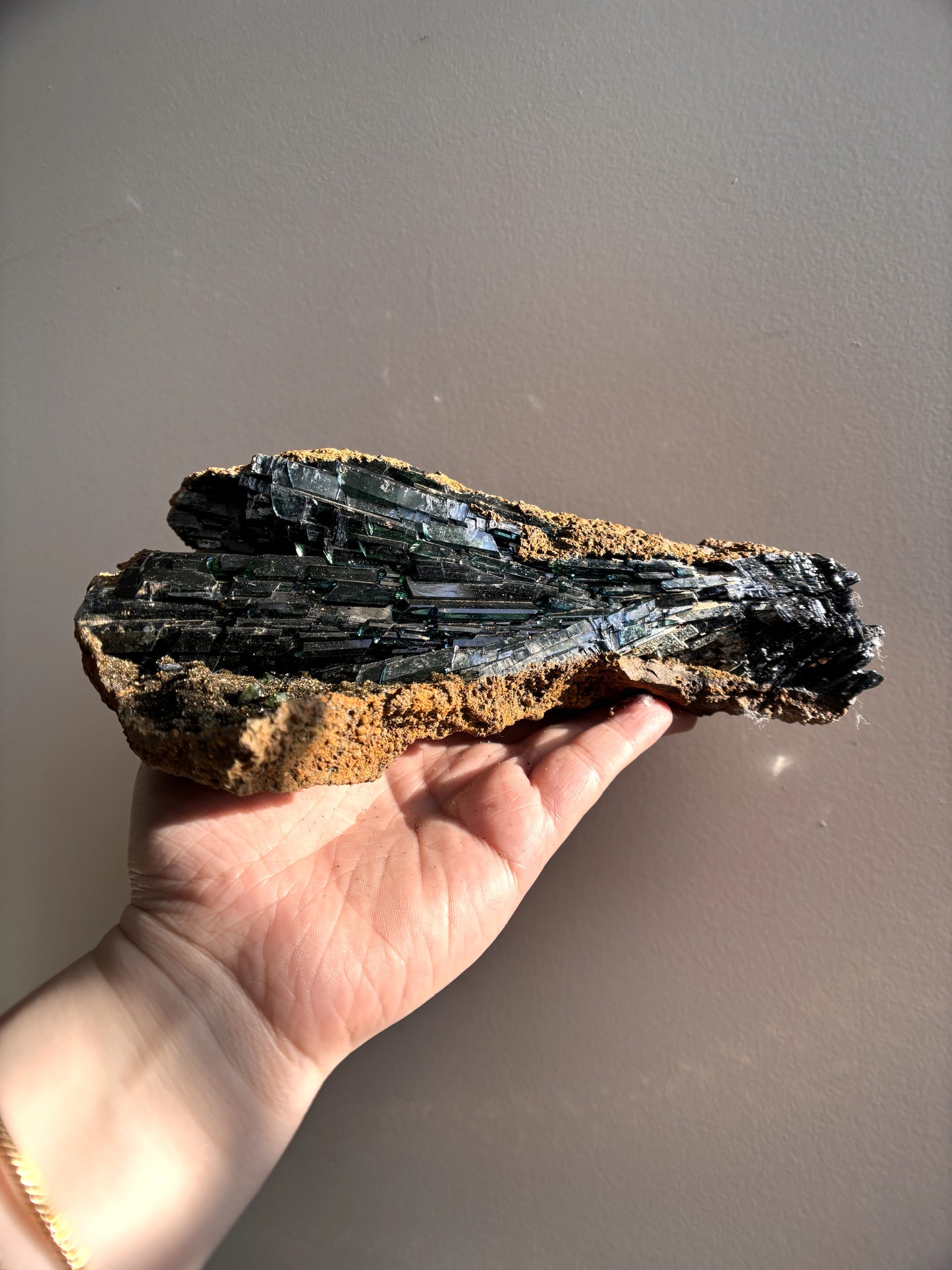 Vivianite Cluster with Ludlamite 1.65kg (3.65lbs)
