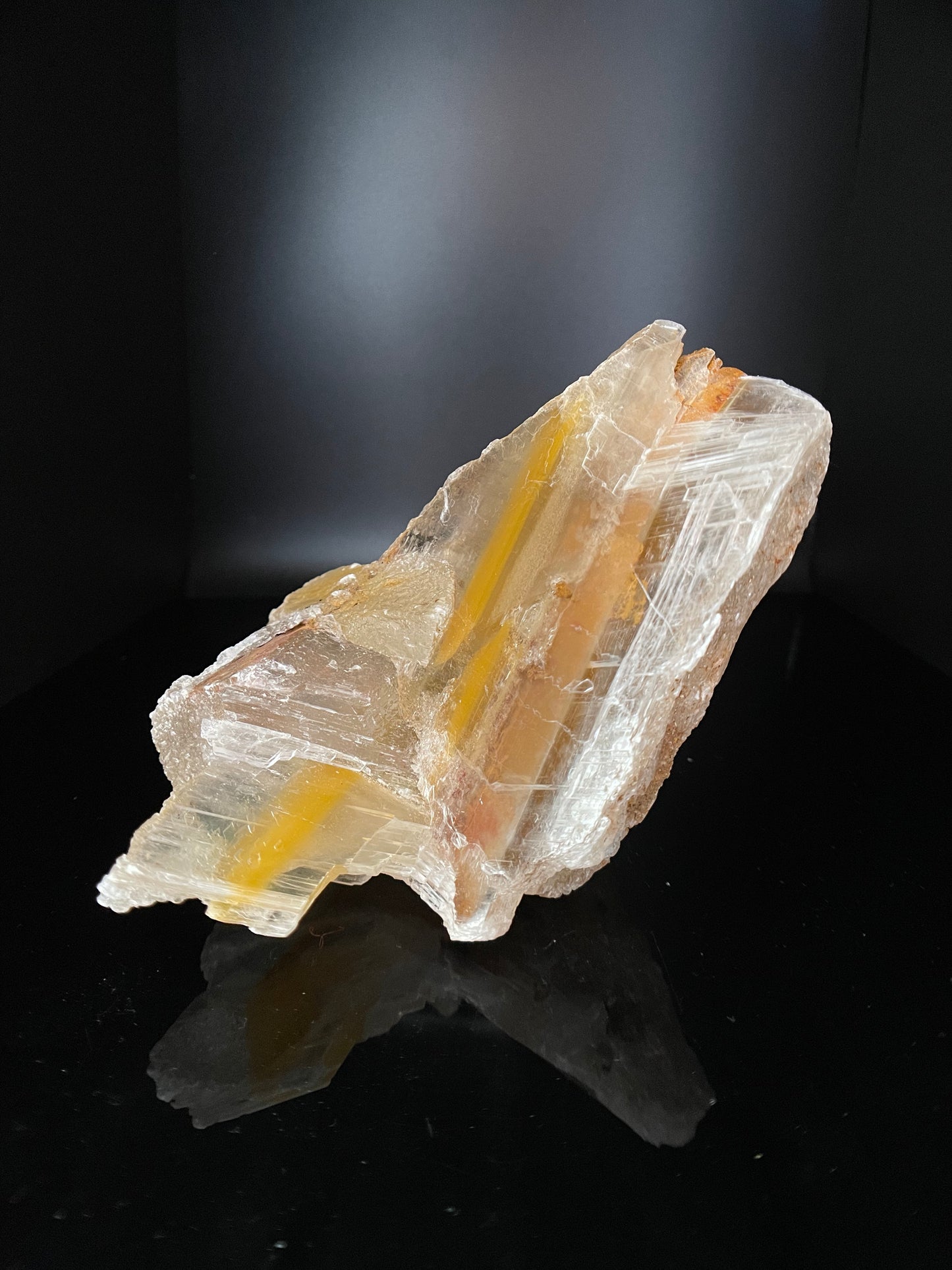 Poseidon Temple Selenite (with Limonite) 625g