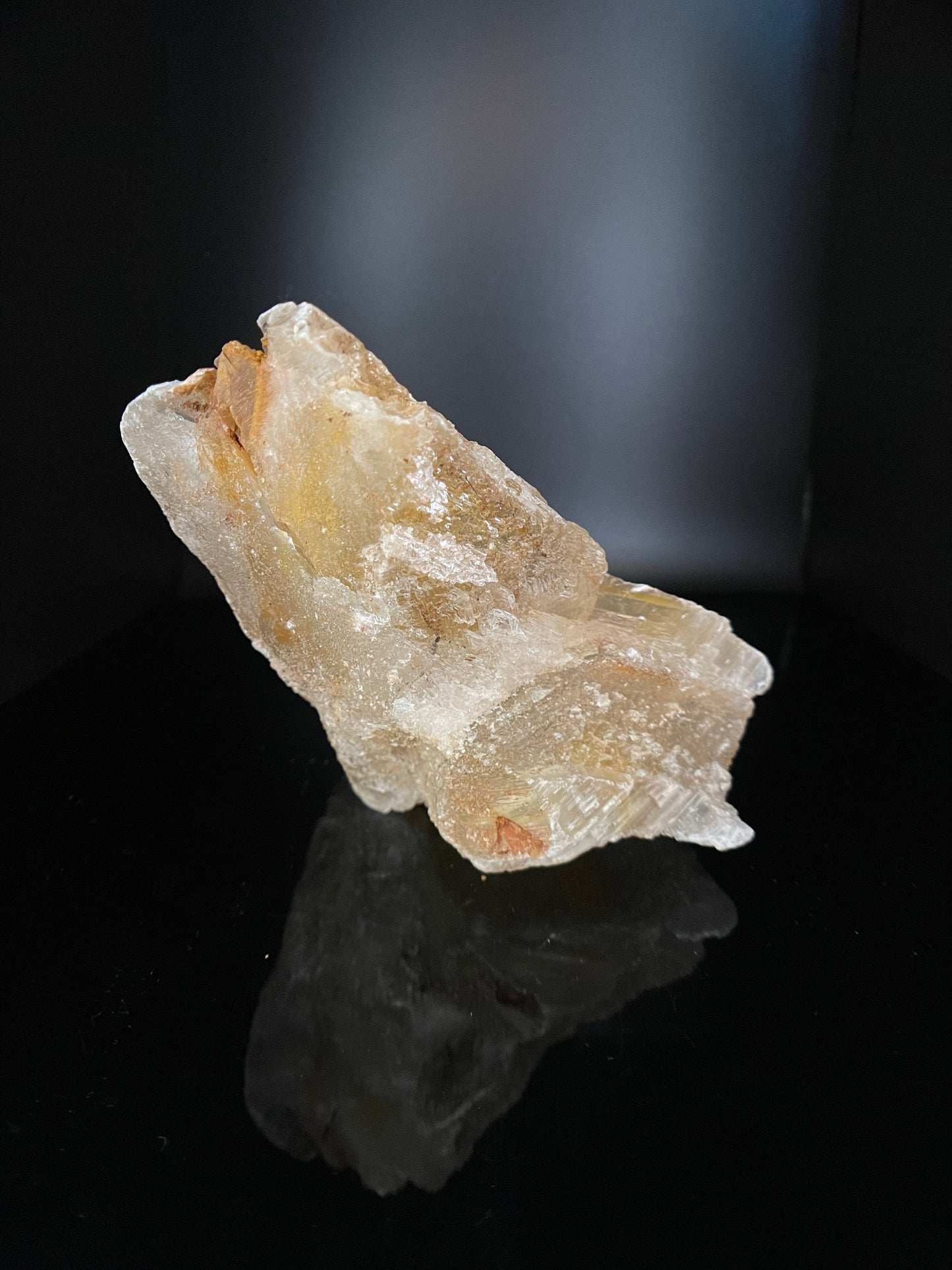 Poseidon Temple Selenite (with Limonite) 625g